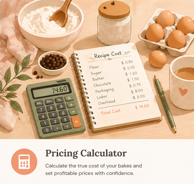 Home bakery pricing calculator preview